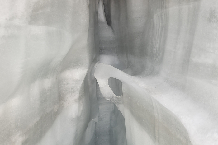 in a crevasse in the Swiss Alps. in A Crevasse in the Swiss Alps., by Zoonar Bernd Juergen