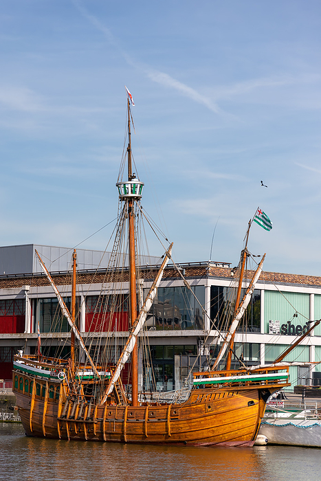 BRISTOL, UK   MAY 13 : Replica wooden galleon on the River Avon in Bristol on May 13, 2019 Bristol, UK   May 13: Replica Wooden Galleon on the River Avon in Bristol on May 13, 2019, by Zoonar Phil Bird