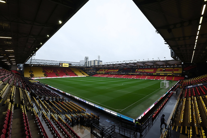 Watford v West Bromwich Albion, London, UK   20 Sep 2023 General view of Vicarage Road during the Sky Bet EFL Championsh Watford v West Bromwich Albion, London, UK   20 Sep 2023 General view of Vicarage Road during the Sky Bet EFL Championship match between Watford and West Bromwich Albion at Vicarage Road, Watford, London on Wednesday 20th September 2023. Watford Vicarage Road London GBR Copyright: xJamesxWhitehead PPAUKx PPA 054397