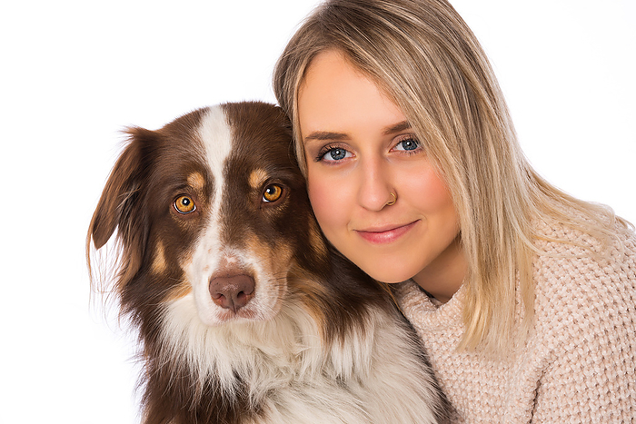 Young woman with dog Young Woman with Dog, by Zoonar Judith Dzierz