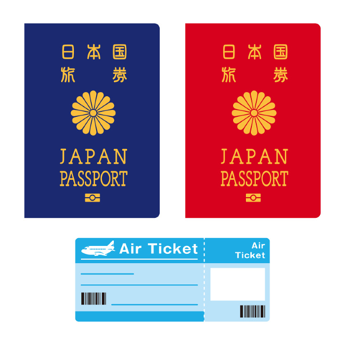 Passport and airline ticket