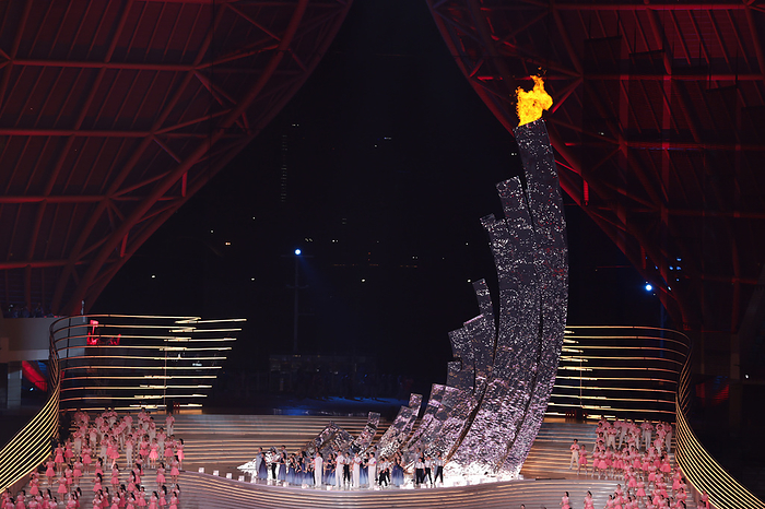 Hangzhou Asian Games 2022 Opening Ceremony Torch Stand Flame Platform,. september 23, 2023 : opening ceremony Opening Ceremony at Hangzhou Olympic Sports Centre Stadium during the 2022 China Hangzhou Asian Games  Photo by AFLO SPORT   Photo by AFLO SPORT 