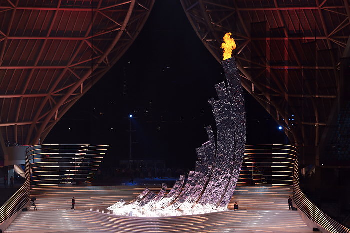 Hangzhou Asian Games 2022 Opening Ceremony Torch Stand Flame Platform,. september 23, 2023 : opening ceremony Opening Ceremony at Hangzhou Olympic Sports Centre Stadium during the 2022 China Hangzhou Asian Games  Photo by AFLO SPORT   Photo by AFLO SPORT 