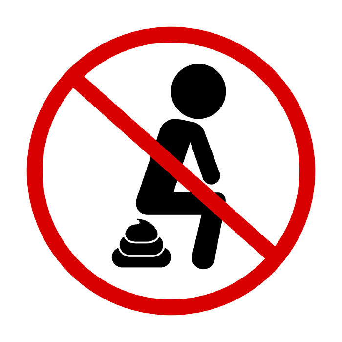 Do not poop here. No defecation area. Vector.