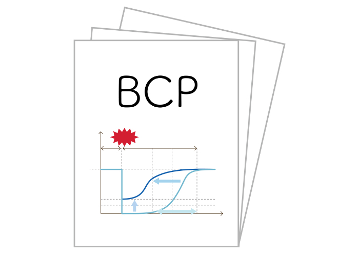 Document containing a conceptual diagram of a business continuity plan, BCP, Business Continuity Plan