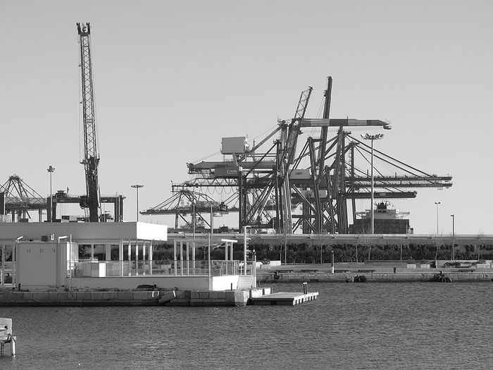 Dock cranes in Valencia, Spain.