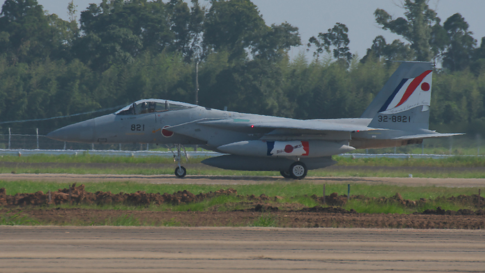 Japan Air Self Defense Force and French air force hold a  joint exercise in Japan Japan Air Self Defense Force s F 15 special color for the joint exercise with French Air Force arrives at Nyutabaru air base in Miyazaki Prefecture, Japan on July 26, 2023.