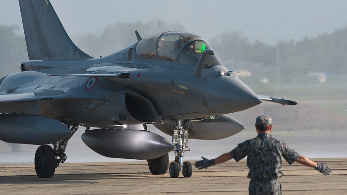 Japan Air Self Defense Force and French air force hold a  joint exercise in Japan French Air and Space Force s Rafale arrive for the joint exercise with Japan Air Self Defense Force at Nyutabaru air base in Miyazaki Prefecture, Japan on July 26, 2023.