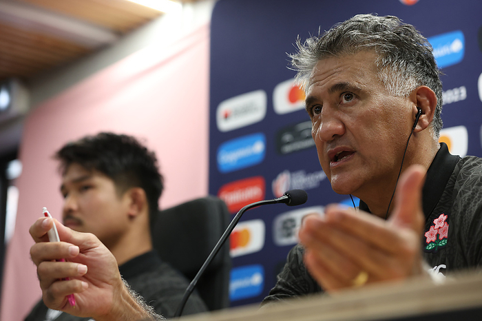 2023 Rugby World Cup Japan head coach Jamie Joseph attends a press conference during the 2023 Rugby World Cup in Toulouse, France on September 26, 2023.  Photo by Aki Nagao AFLO 