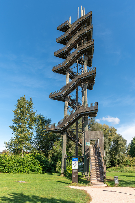 Panoramic observation tower White fir tower in the garden of the two banks in Kehl. Panoramic observation tower White fir tower in the garden of the two banks in Kehl., by Zoonar Christian Dec