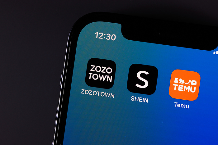 SHEIN app, TEMU app and ZOZO Town app SHEIN app by Roadget BusinessPte. Ltd., TEMU app by Whaleco Inc. and ZOZOTOWN by ZOZO, inc. app are seen in Tokyo, Japan, September 14, 2023. SHEIN and ZOZOTOWN are online fast fashion retailer. TEMU is an online marketplace service owned by Pinduoduo Inc., is a Chinese online retailer.  Photo by Shingo Tosha AFLO 