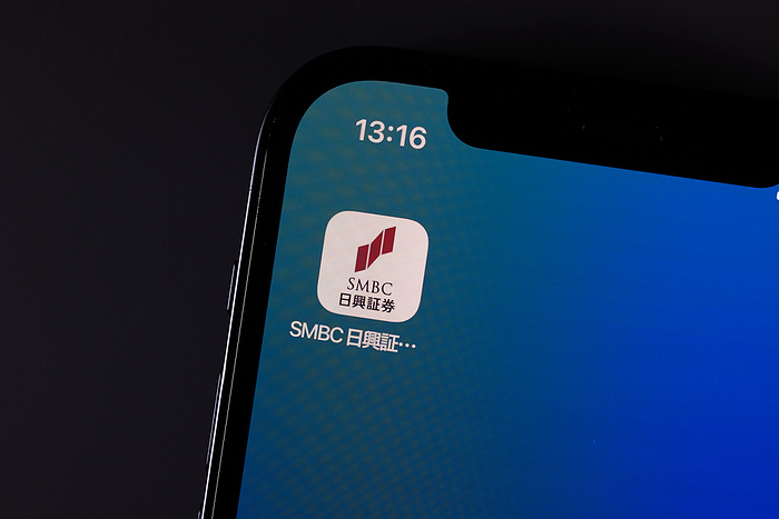 SMBC Nikko Securities app SMBC Nikko Securities app by SMBC Nikko Securities Inc. is seen in Tokyo, Japan, September 14, 2023. SMBC Nikko Securities app is an online stock trading service.  Photo by Shingo Tosha AFLO 