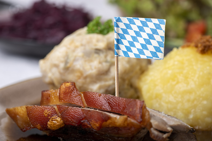Bavarian roast pork with mixed dumplings Bavarian roast pork with mixed dumplings, by Zoonar Bernd Juergen