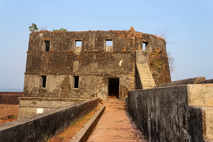 Ruined structures inside Jaigad Fort, Jaigad, Ratnagiri, Maharashtra, India. Built by Bijapur Kings in the 16th century. Ruined structures inside Jaigad Fort, Jaigad, Ratnagiri, Maharashtra, India. Built by Bijapur Kings in the 16th century., by Zoonar RealityImages