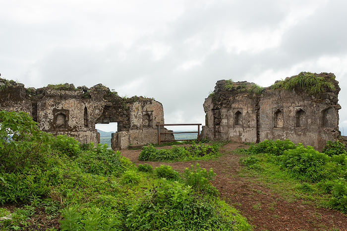 Walls of Hatgad fort in ruins, Nashik, Maharashtra, India. Walls of Hatgad fort in ruins, Nashik, Maharashtra, India., by Zoonar RealityImages