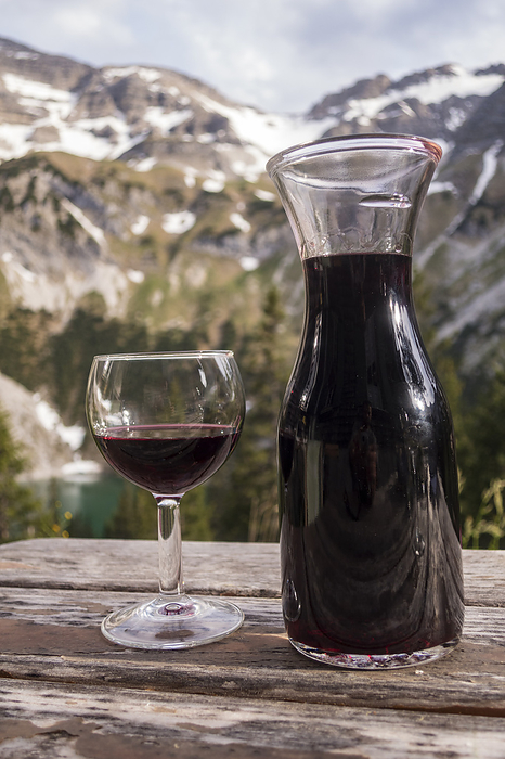 Red wine and the Soiernsee Red wine and the Soiernsee, by Zoonar Bernd Juergen