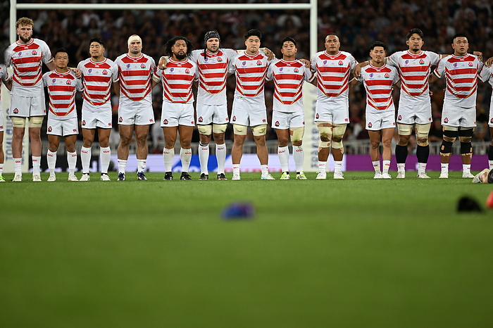 2023 Rugby World Cup Japan team group  JPN  SEPTEMBER 28, 2023   Rugby :. 2023 Rugby World Cup Pool D match between Japan   Samoa at Stadium de Toulouse in Toulouse, France.  Photo by MATSUO. K AFLO SPORT 