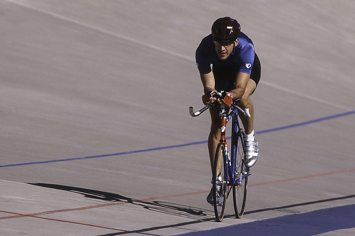 CYCLING   Velodrome Cycling Velodrome, Male cyclist competing on the velodrome., by Copyright 1995 DUOMO