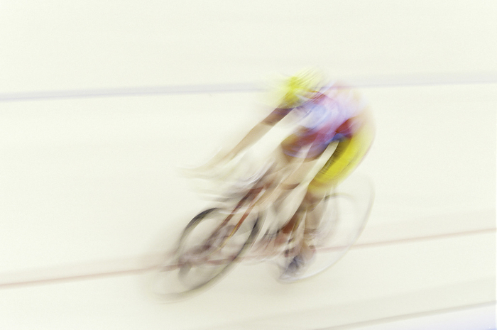 Cyclng Cycling, Blured action of cyclist competing on the velodrome. by   1999 DUOMO