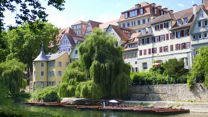 Punts on the Neckar in T bingen and with the H lderlin Tower Punts on the Neckar in T bingen and with the H lderlin Tower, by Zoonar G nter Gegen