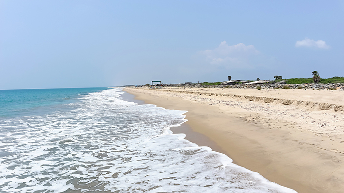White sand beach of Dhanushkodi, Rameswaram, Tamilnadu, India. White sand beach of Dhanushkodi, Rameswaram, Tamilnadu, India., by Zoonar RealityImages