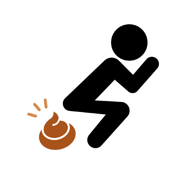 Icon of a person pooping. Vector.
