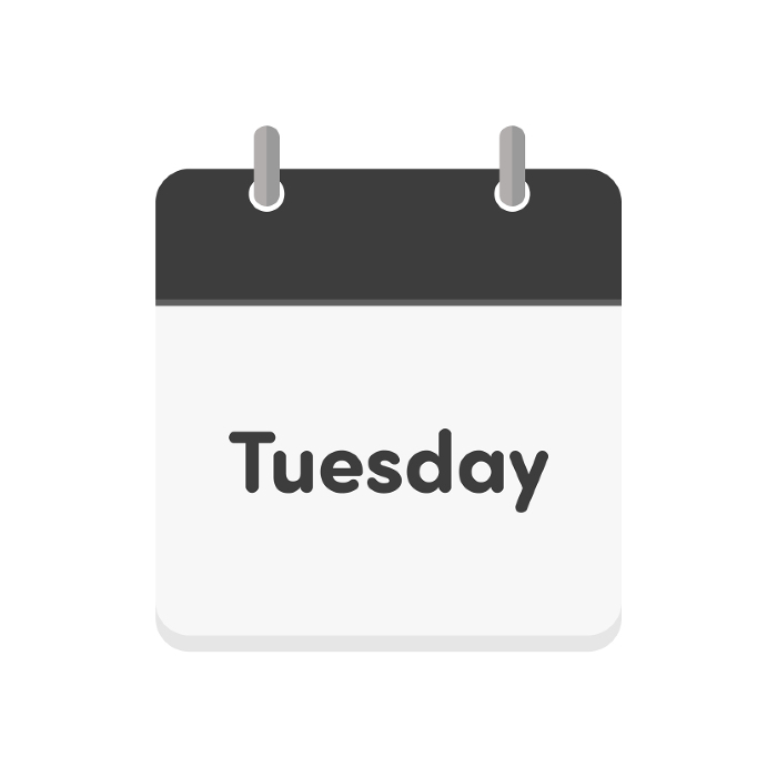 Calendar icon with the word Tuesday - Simple Tuesday image material - English