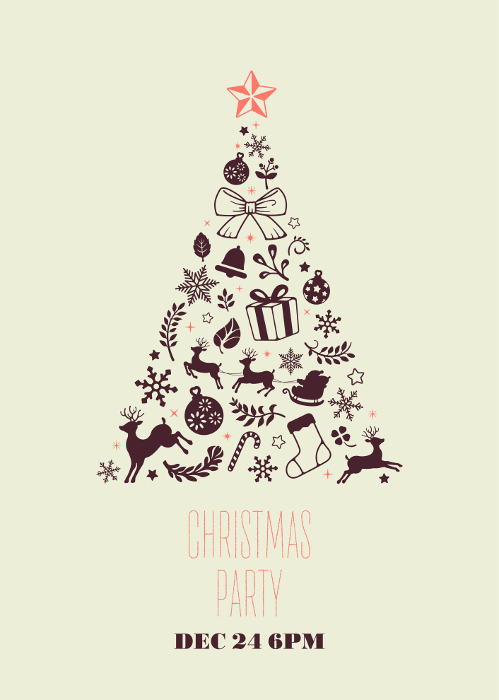 Christmas party/Christmas party template illustration/Christmas tree motif)