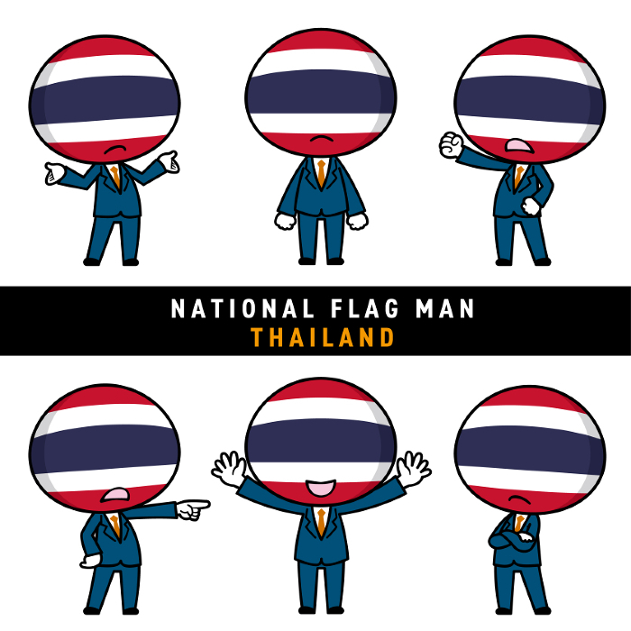 Character set of anthropomorphic Thai flag