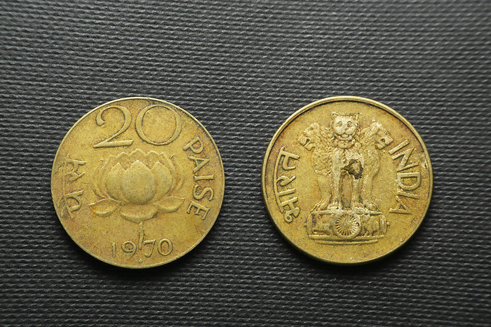 20 Paise 1970, India, Nickel Brass 20 Paise 1970, India, Nickel Brass, by Zoonar RealityImages