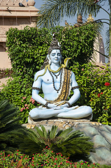Lord Shiva as Yogi in Dhyana Mudra in garden of Nilkanthdham, Swaminarayan temple, Poicha, Gujarat, Lord Shiva as Yogi in Dhyana Mudra in garden of Nilkanthdham, Swaminarayan temple, Poicha, Gujarat,, by Zoonar RealityImages