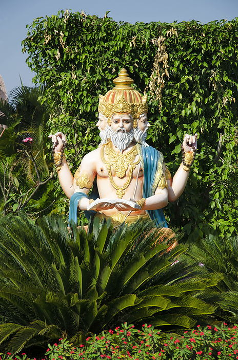 Statue of Lord Brahma in gardens at Nilkanthdham, Swaminarayan temple complex, Poicha, Poicha, Gujarat, India Statue of Lord Brahma in gardens at Nilkanthdham, Swaminarayan temple complex, Poicha, Poicha, Gujarat, India, by Zoonar RealityImages