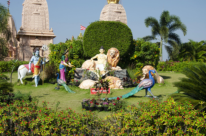 Lord Akshar seated with Lion, Nilkanthdham, Swaminarayan temple, Poicha, Poicha, Gujarat, India Lord Akshar seated with Lion, Nilkanthdham, Swaminarayan temple, Poicha, Poicha, Gujarat, India, by Zoonar RealityImages