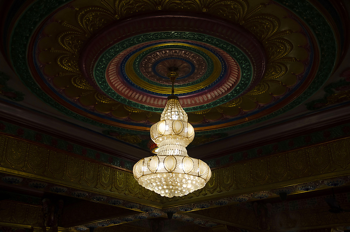 Decorative chandelier inside the temple at Nilkanthdham, Swaminarayan temple, Poicha, Gujarat, India Decorative chandelier inside the temple at Nilkanthdham, Swaminarayan temple, Poicha, Gujarat, India, by Zoonar RealityImages