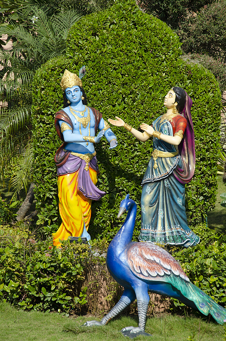 Radha and Krishna idols in different poses in garden of Nilkanthdham, Swaminarayan temple, Poicha, Gujarat, Radha and Krishna idols in different poses in garden of Nilkanthdham, Swaminarayan temple, Poicha, Gujarat,, by Zoonar RealityImages