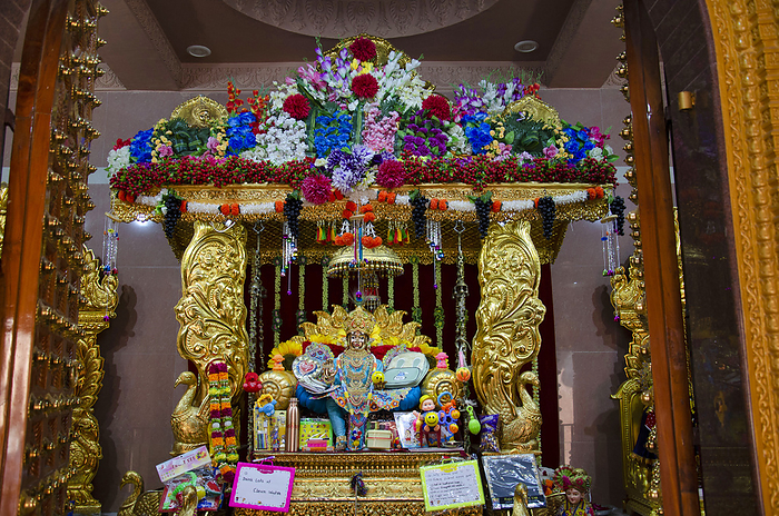 Lord Bal Krishna idol inside the temple at Nilkanthdham, Swaminarayan temple, Poicha, Gujarat, India Lord Bal Krishna idol inside the temple at Nilkanthdham, Swaminarayan temple, Poicha, Gujarat, India, by Zoonar RealityImages