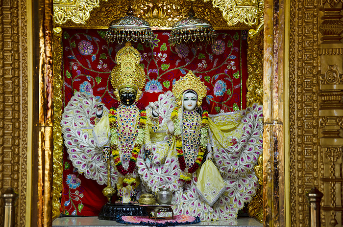 Radha and Krishna idols inside the Swaminarayan temple at Nilkanthdham, Poicha, Gujarat, India Radha and Krishna idols inside the Swaminarayan temple at Nilkanthdham, Poicha, Gujarat, India, by Zoonar RealityImages