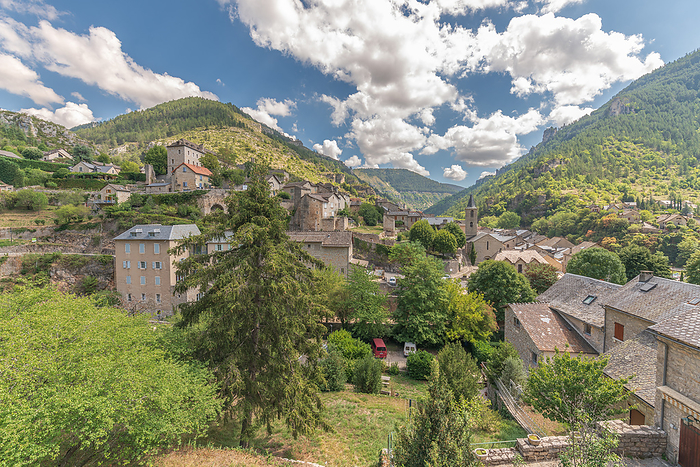 Village of Sainte Enimie classified among the Most Beautiful Villages of France. Village of Sainte Enimie classified among the Most Beautiful Villages of France., by Zoonar christian d 