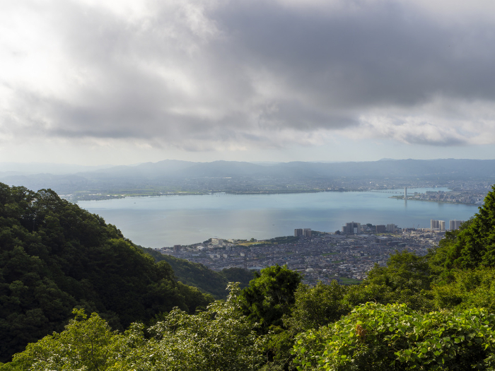 View of Otsu City and Lake Biwa from the Yumemigaoka Observatory on the Hieizan Driveway
