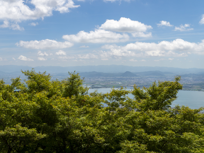 View of Lake Biwa and the city from the Hieizan Mine Road Observation Deck