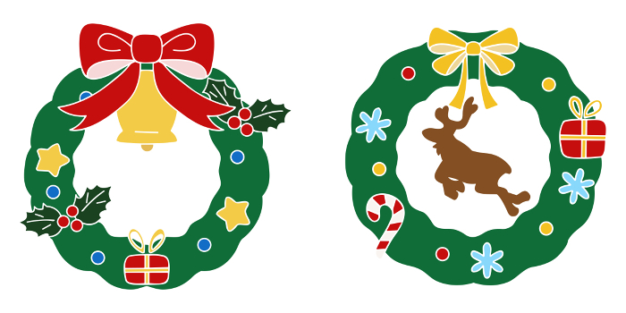 Christmas wreath decorations set, vector material
