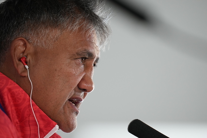 2023 Rugby World Cup Japan head coach Jamie Joseph attends a press conference during the 2023 Rugby World Cup in Nantes, France, on October6, 2023.  Photo by FAR EAST PRESS AFLO 