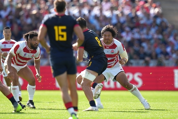 2023 Rugby World Cup Japan s Keita Inagaki  R  and Shota Horie during the 2023 Rugby World Cup Pool D match between Japan and Argentina at the Stade de la Beaujoire in Nantes, France on October 8, 2023.  Photo by FAR EAST PRESS AFLO 
