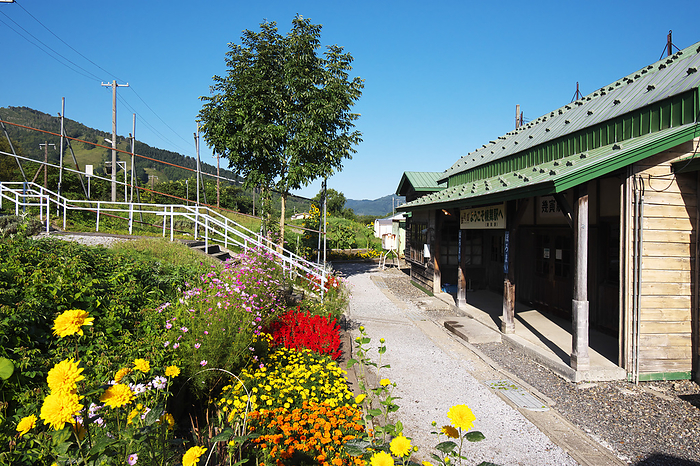 Horomai Station (Ikura Station) and flower beds Hokkaido