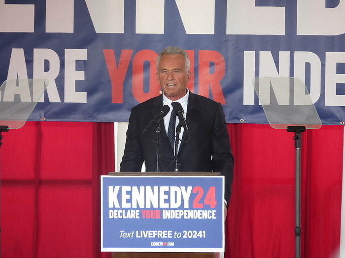 2024 U.S. Presidential Election Kennedy to run as an independent. Robert Kennedy Jr. speaks for the U.S. presidential election in Philadelphia, Eastern Pennsylvania, October 9, 2023  photo by Shinichi Akiyama.