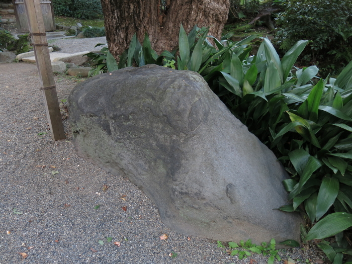 Komadome stone in the former Yasuda Garden in Sumida-ku, Tokyo