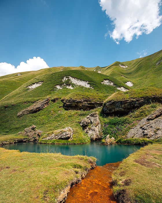 Mineral mountain lake Abano, summer, Georgia, by Cavan Images / Tasha Wayfarer