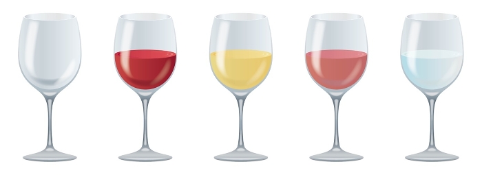 Vector illustration set of wine, wine glass