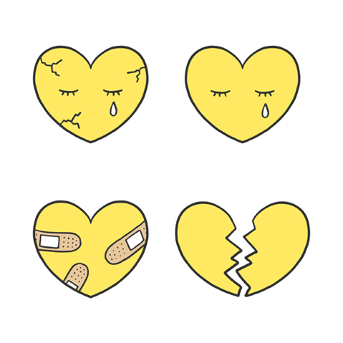 Clip art set of wounded heart