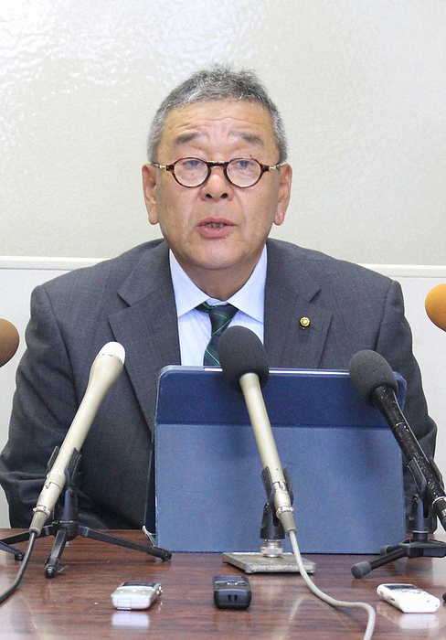 City Councilor Koji Emoto held a press conference. Koji Emoto, city councilor, holds a press conference at Numazu City Hall, Shizuoka Prefecture, October 19, 2023, 1:30 p.m. Photo by Hiroshi Ishikawa.